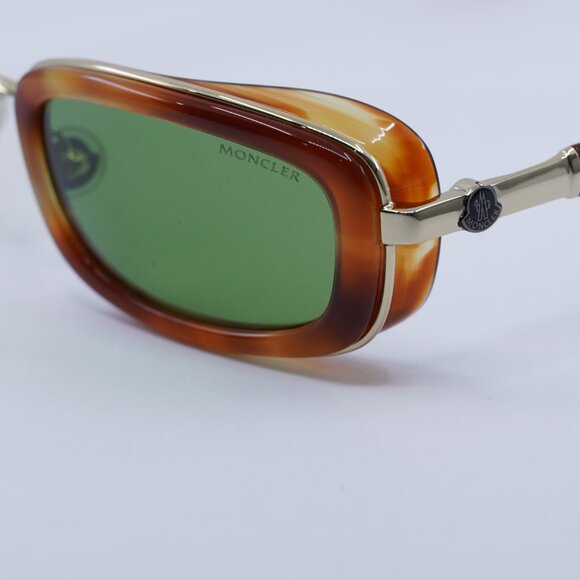 🕶️ New Moncler ML0127 53N Sunglasses - Blonde Havana Frame, Green Lenses - Picture 4 of 9